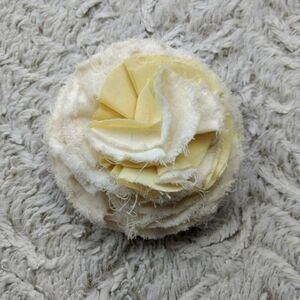Buttercream yellow fluffly flower brooch
